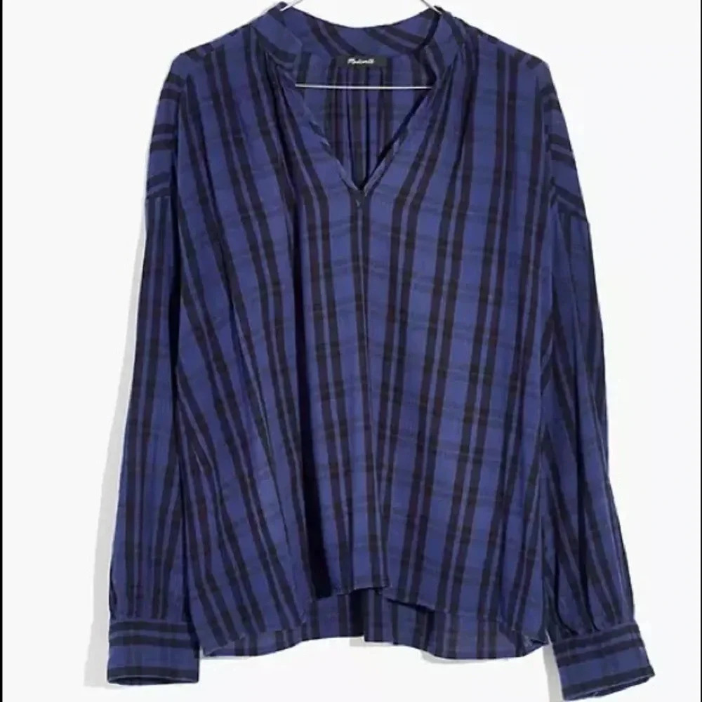 Madewell Highroad Popover Shirt in Chelton Plaid XXS